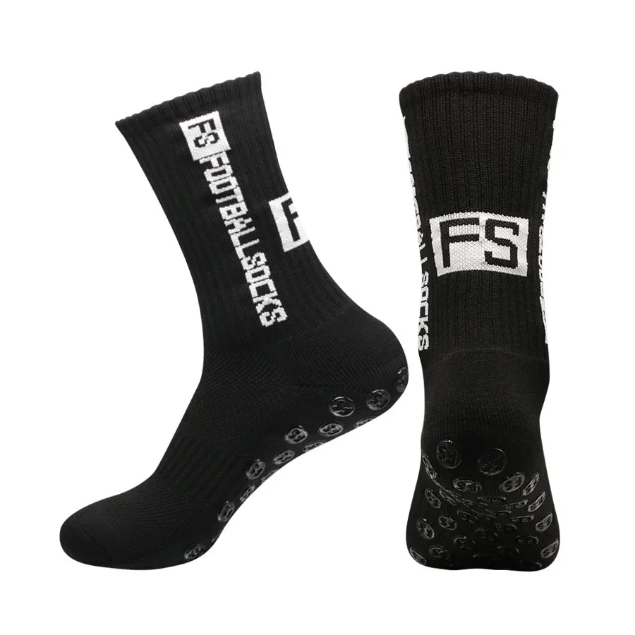 1 Pairs Black Purple Soccer Socks Sports Grip Socks Anti-slip Basketball Socks Spot Rubber Anti-slip Cotton Soccer Socks