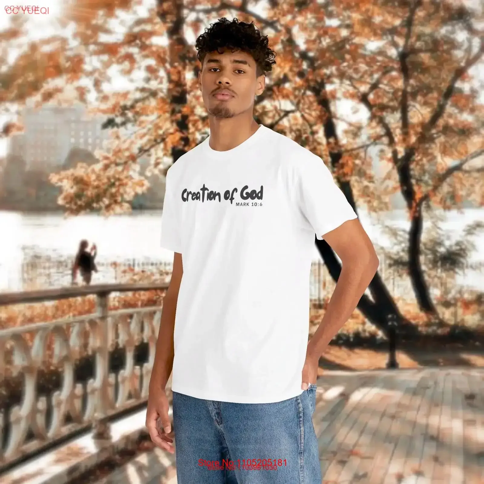 Creation of God T Shirt Christian for Shirtnager based Mark 10 6 Godly Bible vintage Washed Versatile Stretched Casual Stylish