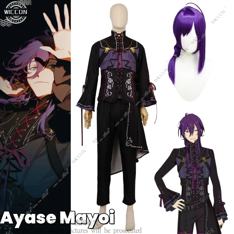 Ayase Mayoi Anime Ensemble Stars 2 Cosplay Costume Men Halloween Carnival Role Play Wig Jacket Pants Belt Accessories Full Suit