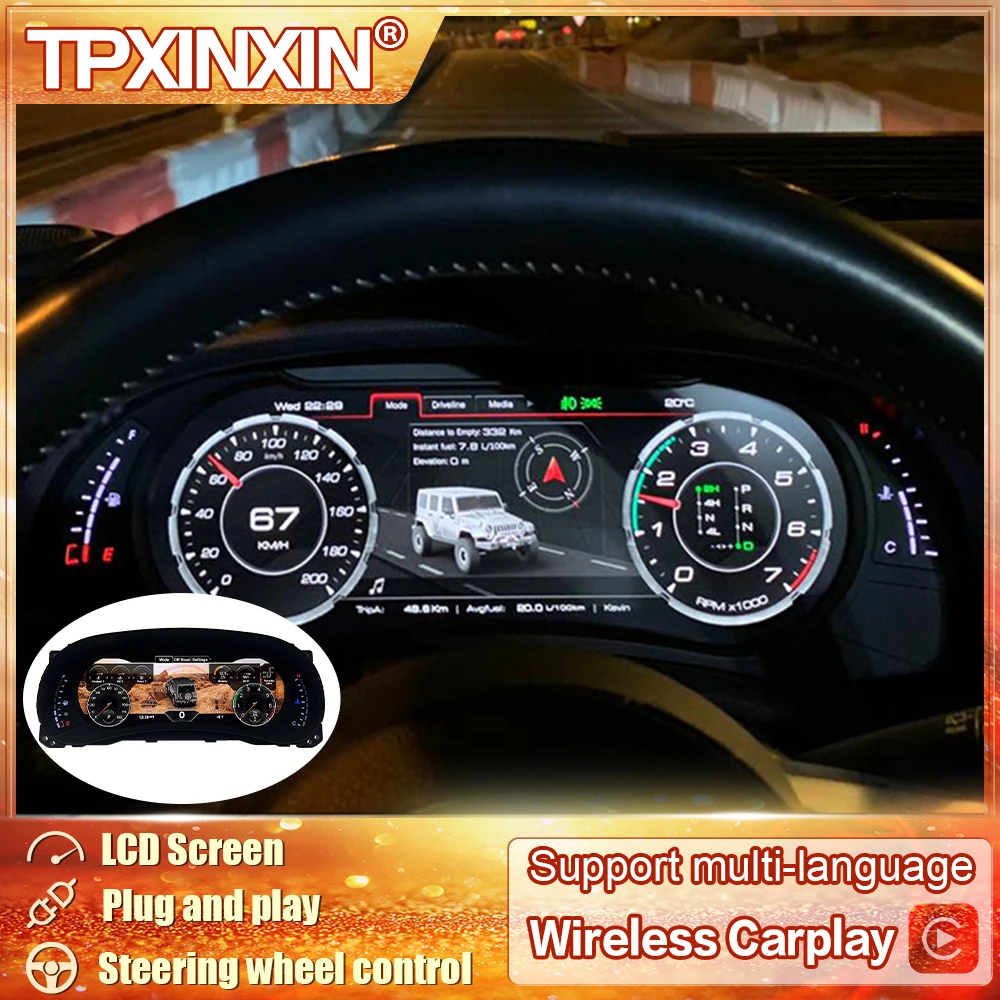 

For Jeep Wrangler 3 JK 2010 - 2017 Digital Dashboard Panel LCD Speedometer meter Virtual Instrument Cluster Cockpit LINUX