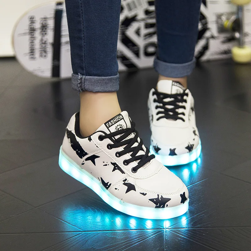 Colorful Luminous Shoes Fluorescent Shoes Couple Models Korean Style Neutral Shoes Fashion All-match Luminous Shoes