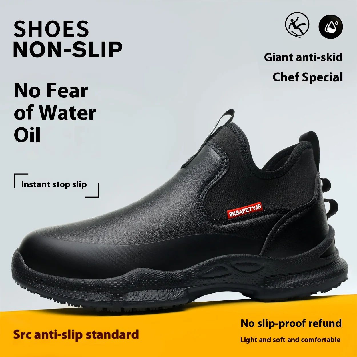 Shevalues Herren Eva Clogs Herren Kochschuhe Rutschfeste Küchenschuhe Arbeitsschuhe Ölbeständige wasserdichte und verschleißfeste Gummischuhe – Detail 5