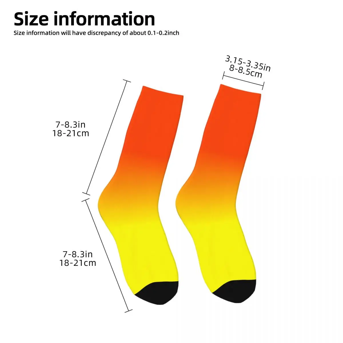 Men's Socks Neon Yellow And Orange Ombre Shade Color Fade Retro Neon Pattern Hip Hop Novelty Crew Sock Gift Pattern Printed