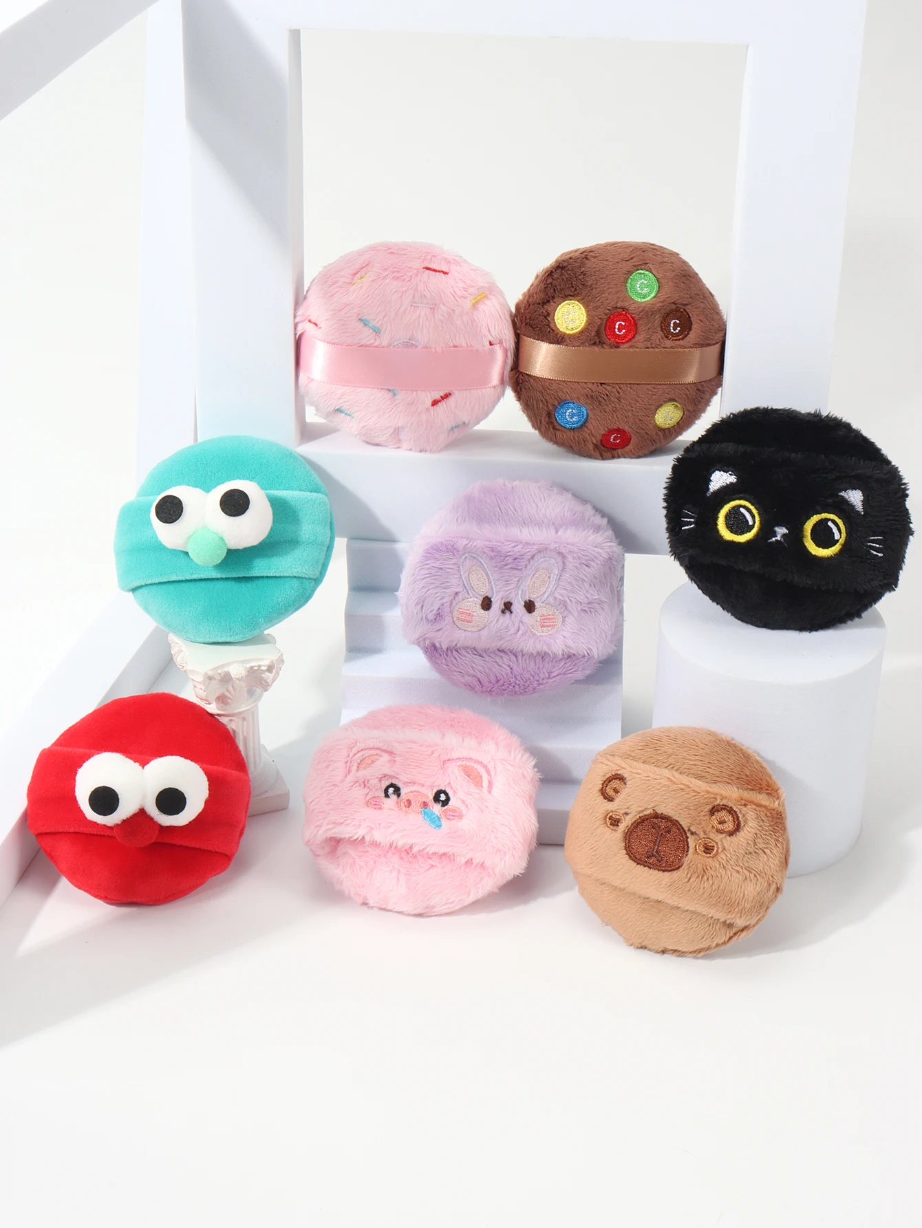 نفخة مستحضرات تجميل ناعمة محمولة من Kawaii للنساء ، خلاط مكياج نسائي ، نفخة بودرة ، كرتون لطيف ، أدوات مكياج