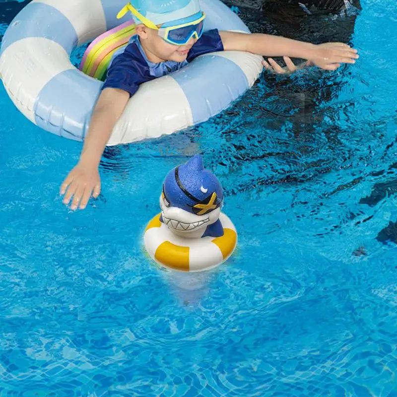 

Floating Chlorine Dispenser Pool Chlorine Holder Floater Shark Shape Floated Container Holds 4 Tablets Fit 3-Inch Tabs For