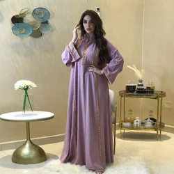 Ramadan Jalabiya Eid Mubarak Muslim Women Maxi Dress Dubai Abaya Turkey Kaftan Islamic Clothing Moroccan Caftan Robe Party Gown