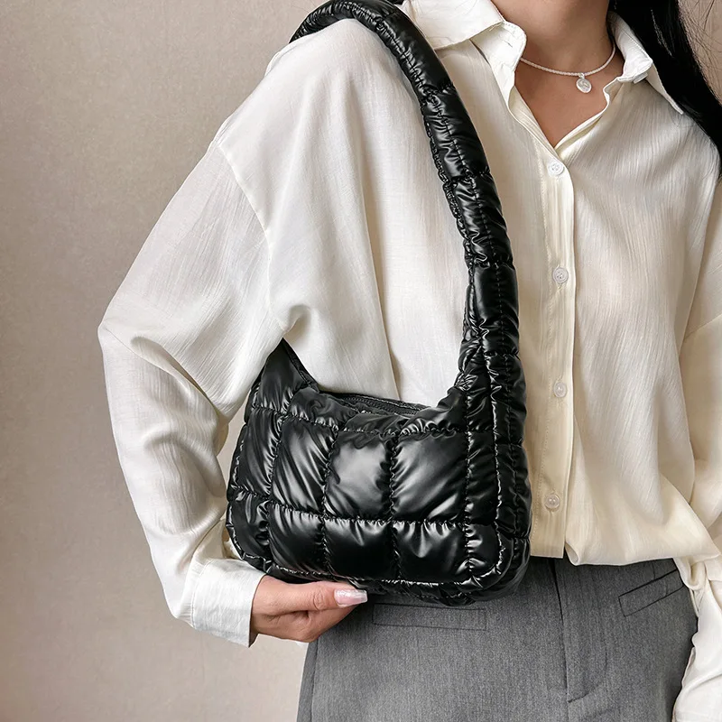 

Niche Design Women Shoulder Bag Pu Leather Pleated Cloud Bag Large Capacity Handbags For Ladies Travel Shopper Bags