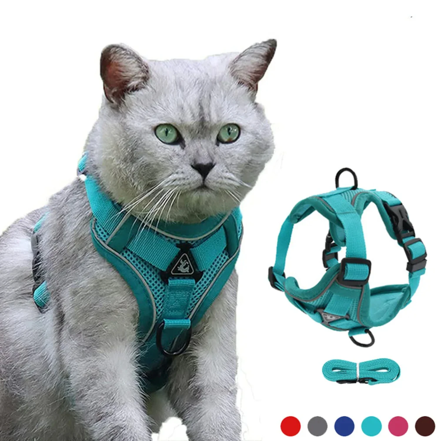 Dog Cat Harness Escape Proof Breathable Leash  Walking Outdoor Easy Control Pet Dog Cat Leash Reflective Harness Puppy Pet id