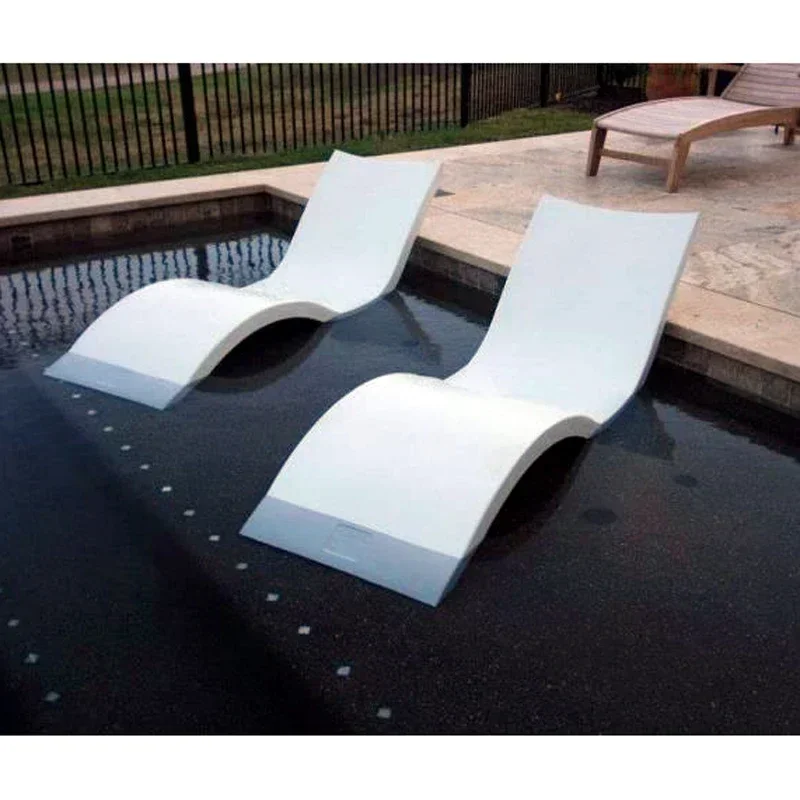 

Outdoor deck pool lchair swimming pool garden reclining chair in water chaise ledge sun for sale