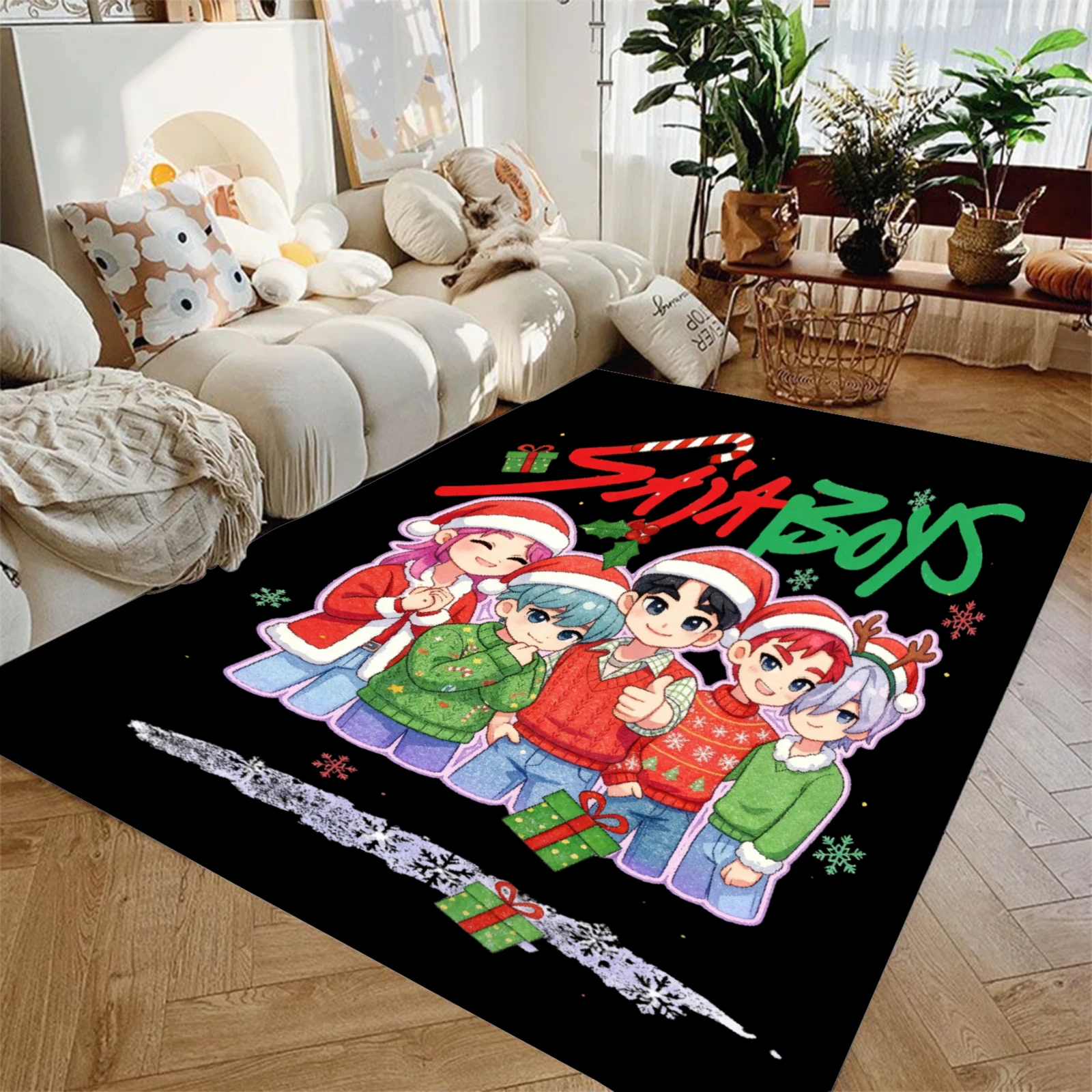 

Marry Christmas Kpop D-demon Hunters Carpet Rectangle Anti-slip Home Soft Badmat Front Door Indoor Outdoor Mat Welcome Doormat