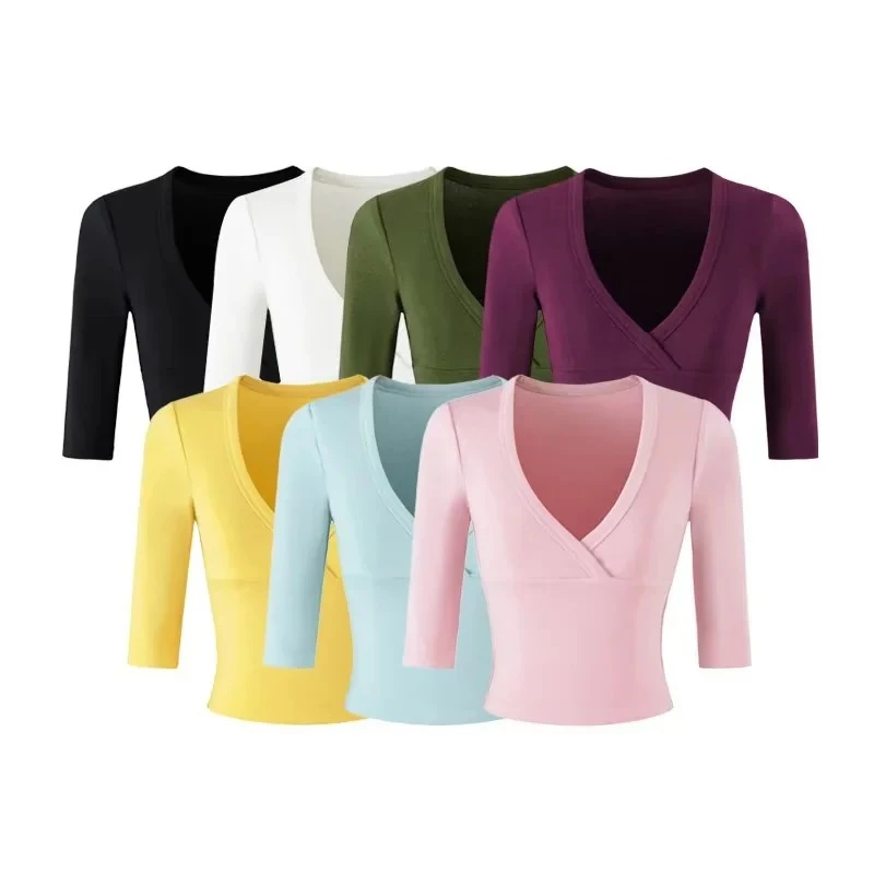 Camiseta de manga media con cuello cruzado en V y hombros descubiertos estilo Spicy Girl + falda plisada ajustada que realza la figura, ropa de mujer