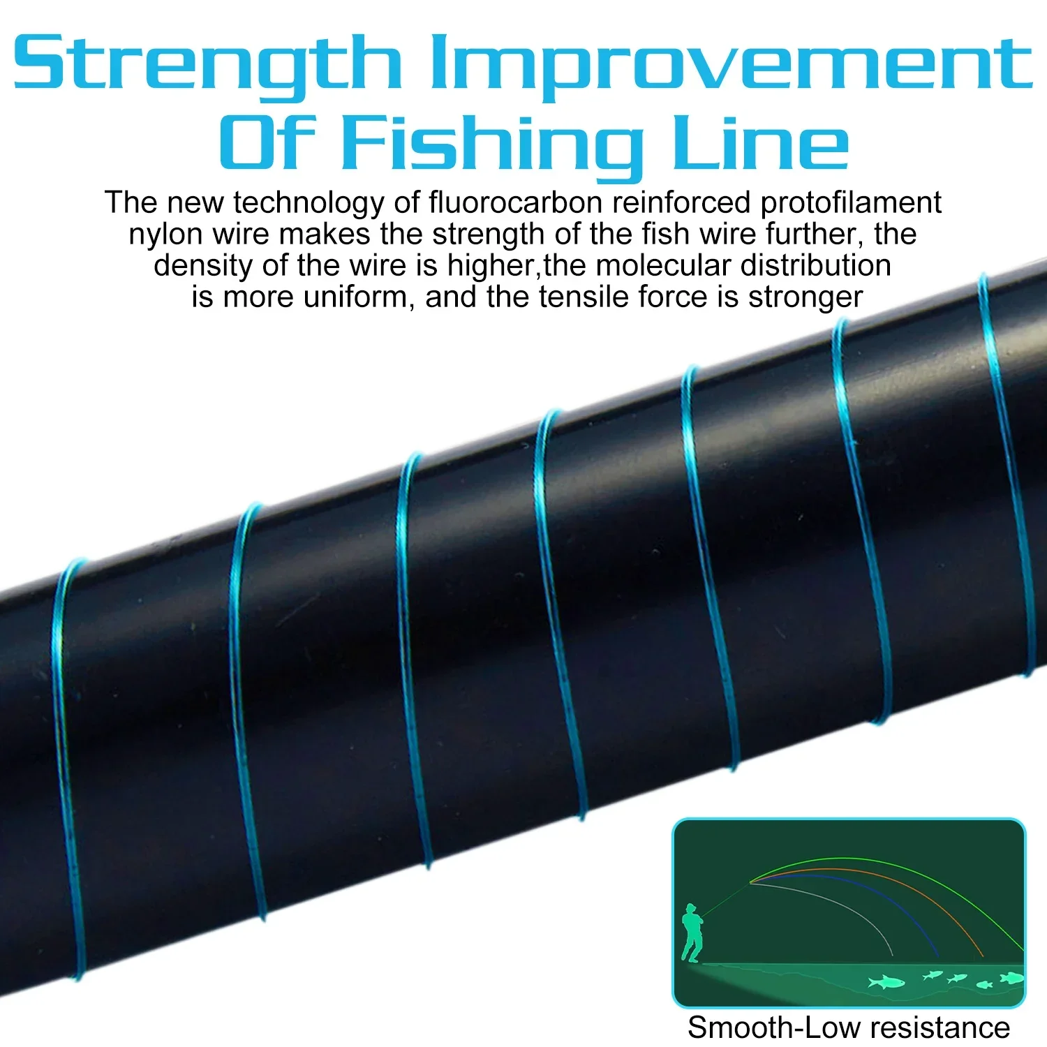 Sougayilang Nylon Fishing Line Super Stronger 500m Nylon Line Max Drag 7-38LB Fluorocarbon Fishing Line for Salt/fresh Water image 4
