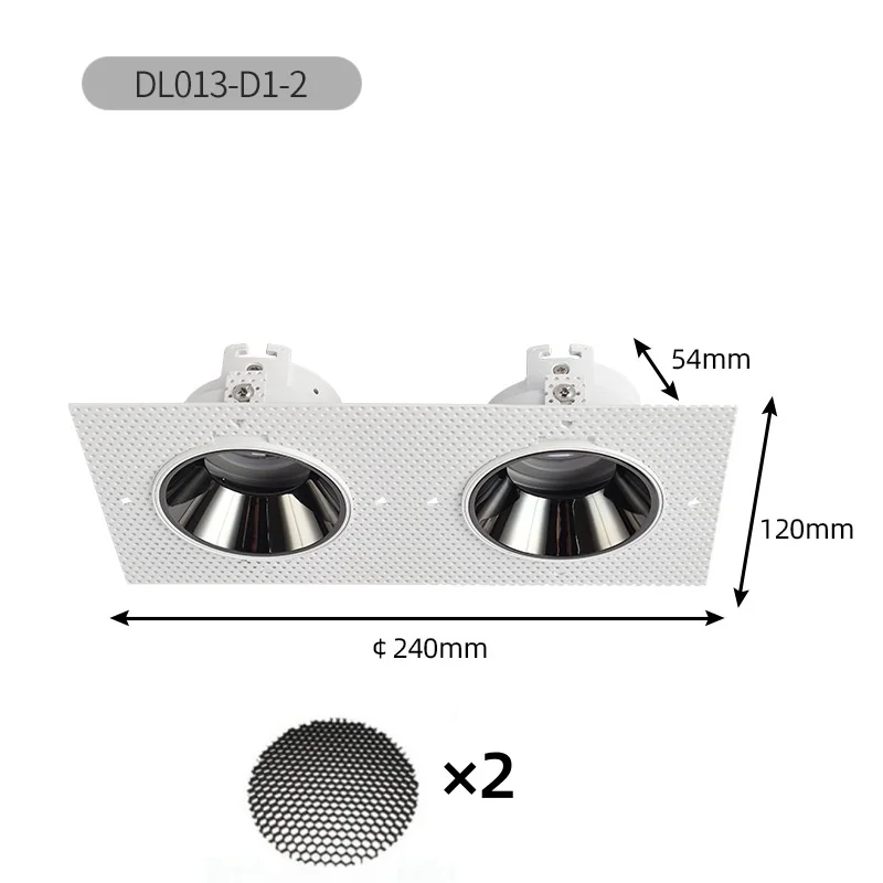Gu10/mr16 Lamphouder Basis Verzonken Led Trimless Plafond Downlight Beugel Spotlight Dubbele Kop Montageframe Socket