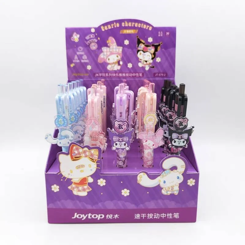 

15/30 Kawaii Sanrio Melody Kuromi Cinnamoroll Kitty Press гелевая ручка милые 0,5 мм черные чернила нейтральные ручки офисные школьные принадлежности