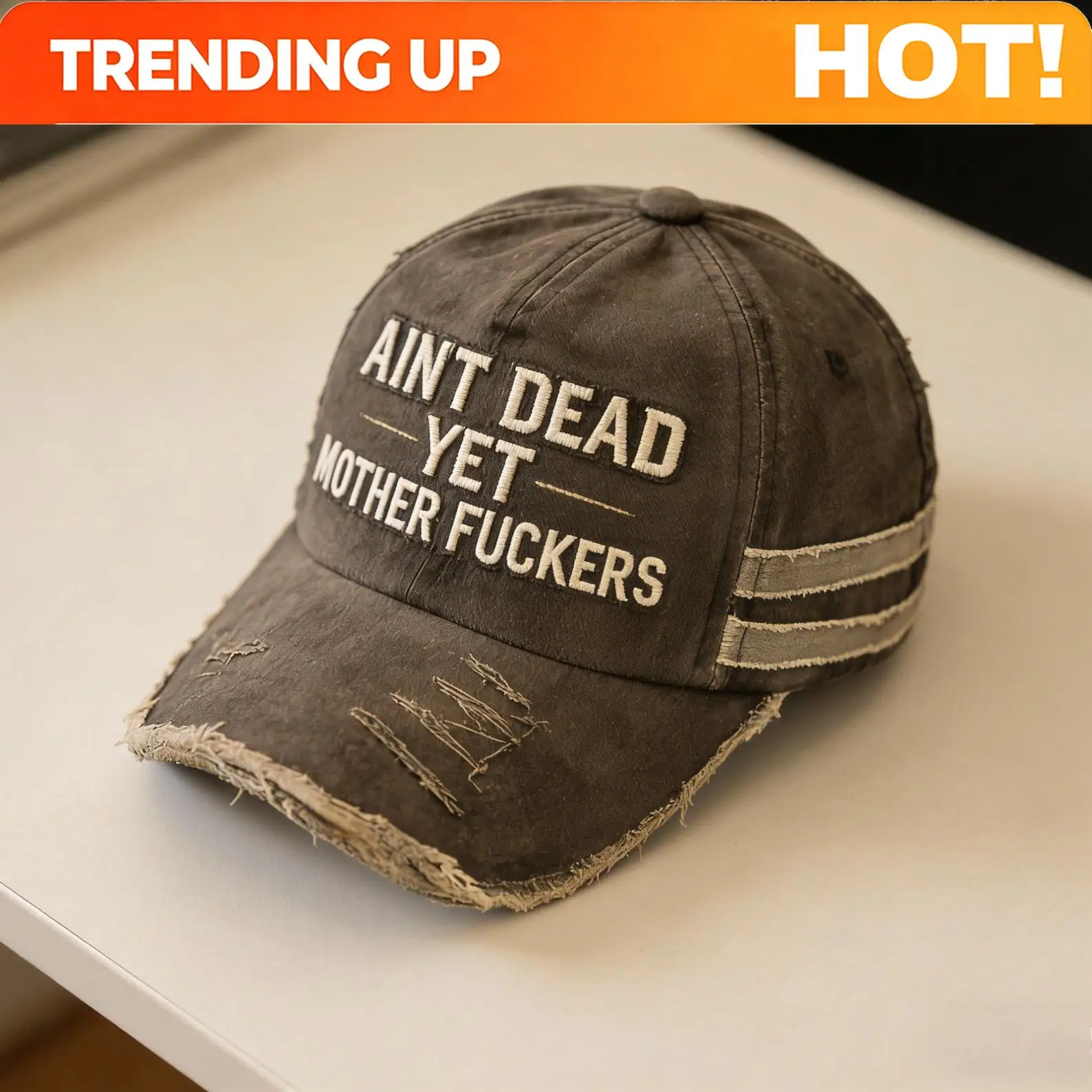 Ain't Dead Yet Hat, Embroidered Adjustable Vintage Ain't Dead Yet Mother Fuckers Baseball Cap for Humor Lover