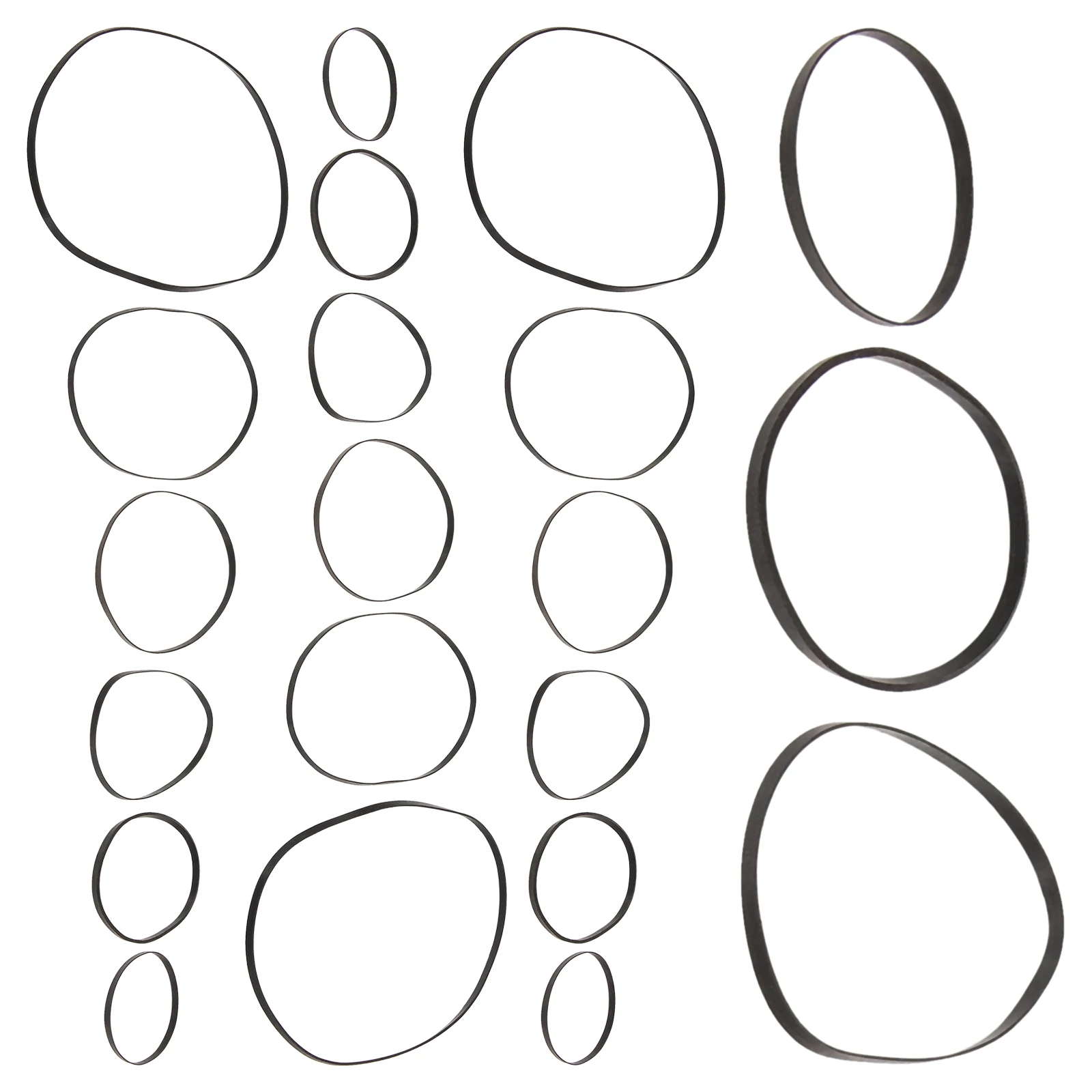 

50pcs Recorder Rubber Belts for Cassette Tape Machines Drive Black Deck Durable Flexible Smooth Transmission Wear Resistant