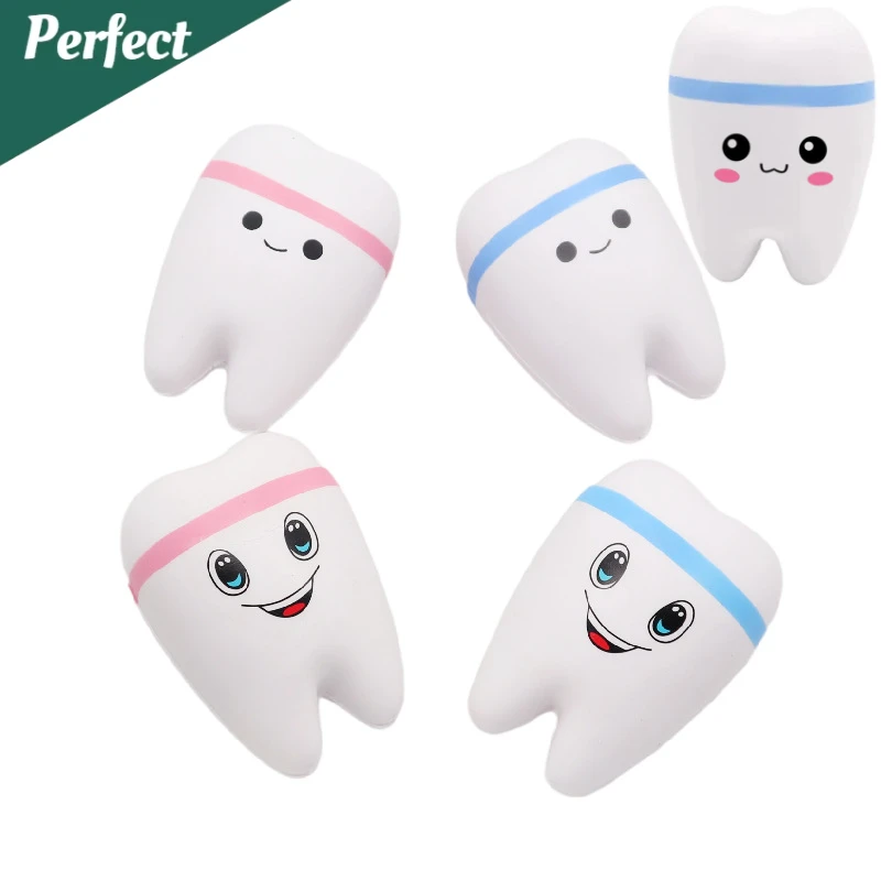 

1PCS Teeth Shape Toy Slow Rising Stress for Children Cute Cartoon Dentist Gift Antistress Dental Clinic Dentistry Promotional