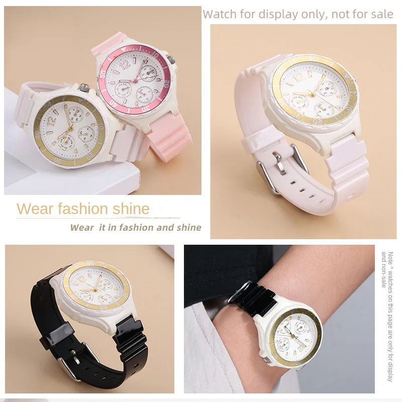 For Casio LRW250 Bracelet Sports Student Electronic Watch LRW-250 Simple Soft Silicone Strap LRW 250 Unisex Watch Band pink
