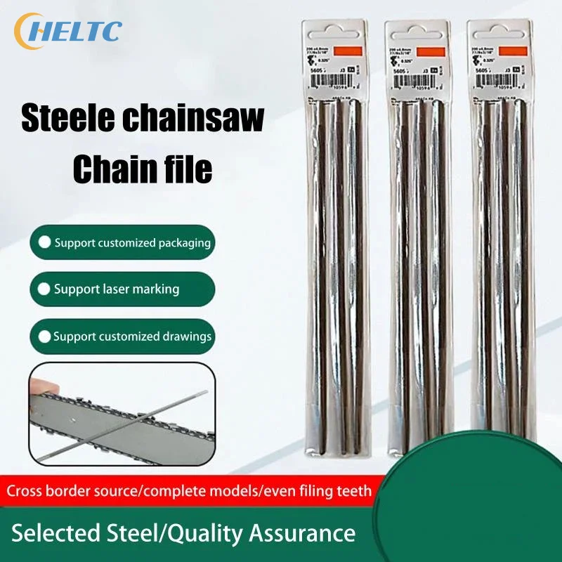 Chainsaw File Sharpener 3pcs Set 4.0 4.8 5.5mm Versatile Replacement Files for Electric Chainsaw Garden Maintenance