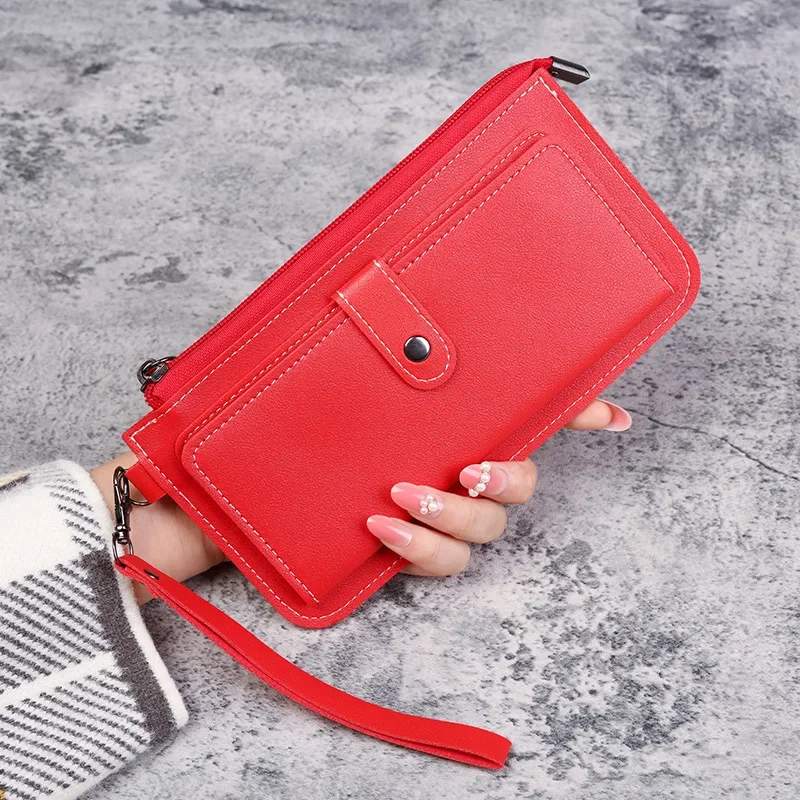 New Bag Women's Long Multifunctional Zipper Multi-slot Hand Hold Buckle Zipper Student Purse