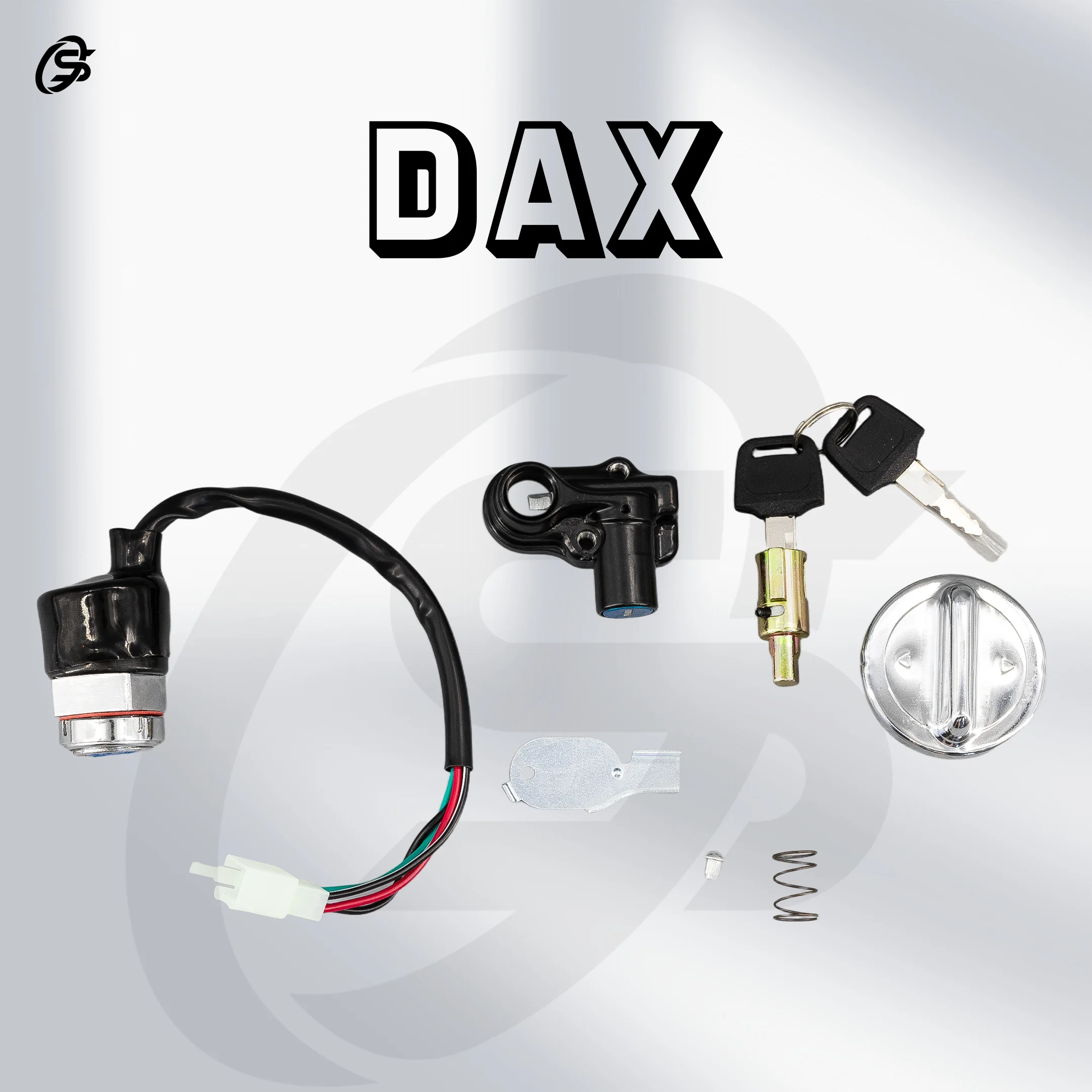 Juego de tapas de tanque de combustible con llave de interruptor de encendido, Kit de tapas de tanque de gasolina DAX CT70, accesorios para motocicletas para Motor DAX CT70