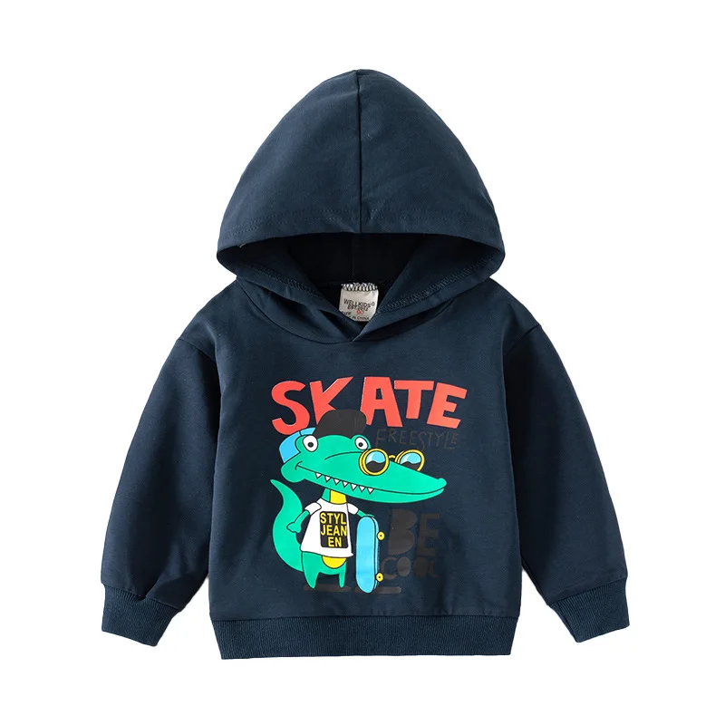 

Cute Skate Dinosaur Boys Sweatshirts Toddler Baby Kids T-shirts Cotton Autumn Kids Hoodies Children's Clothes