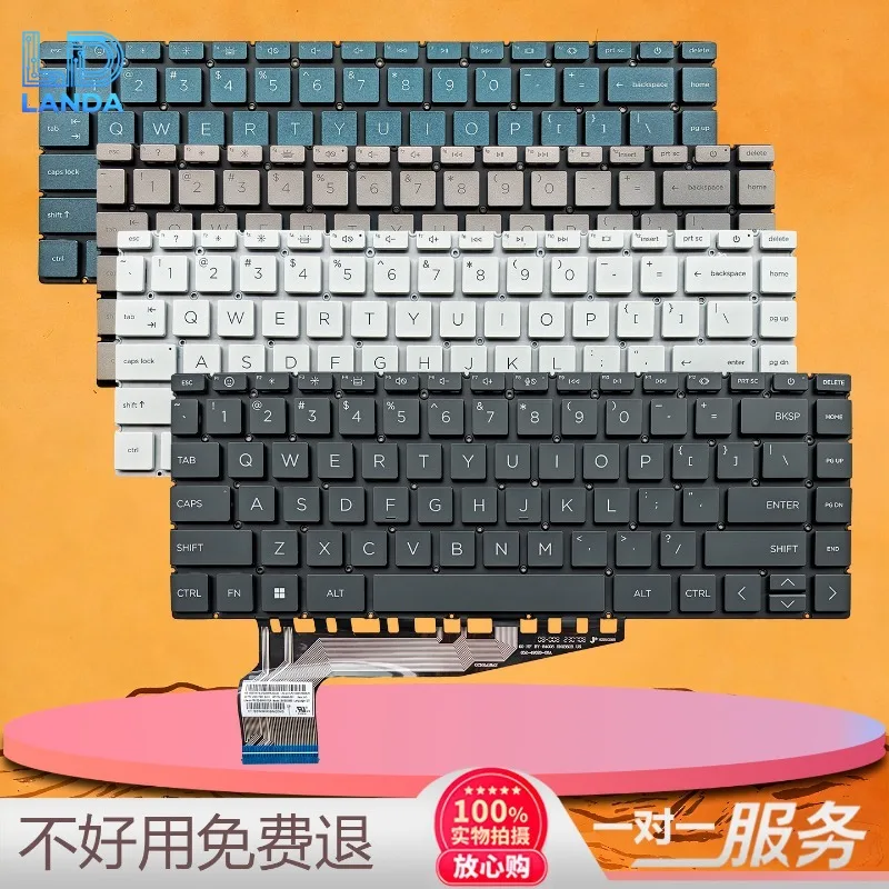 Laptop Keyboard Replacement for 14-ew1051/1054TU 14-ey Series, Durable Full-size Keyboard with Responsive Keys, Easy Installatio