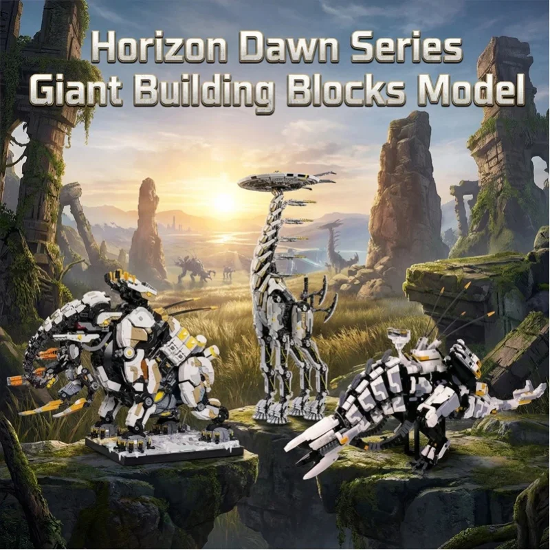 Klemmbausteine Horizon Zero Dawn Monster-Serie Bausteine Spiel-Experten-Version Tier-Montagemodell Bausteine-Sammlung Heimdekoration Kreatives Spielzeug Geschenke für Erwachsene