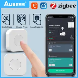 Tuya ZigBee Smart Scene Switch With Battery Wireless Mini Button Switches Multi Scene One Touch Control Work With Smart Life App