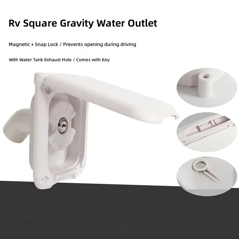 for RV Modification Accessories Trailer  Gravity Water Filling Port Square with Cover with Lock Dust-proof Magnetic