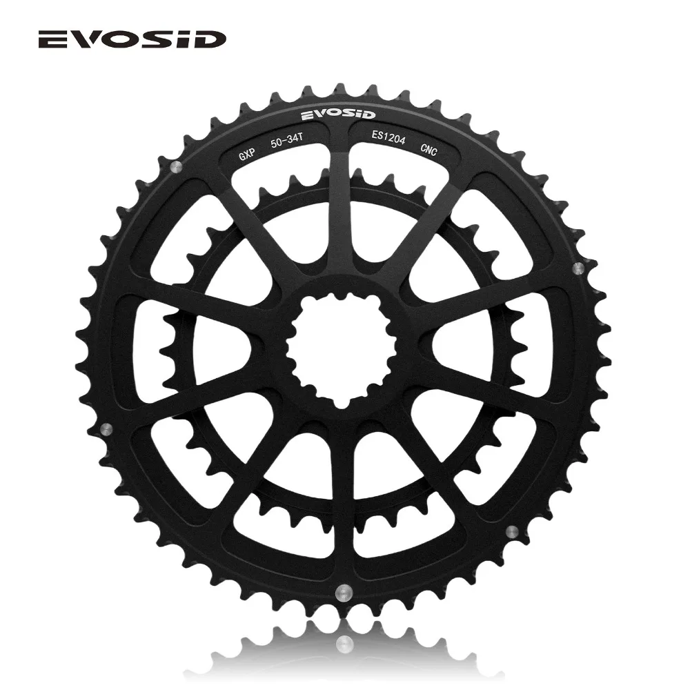 EVOSID 50-34T 52-36T 53-39T MTB Road Bike Double Chainrings 11/12 Speed Folding Chainring 24 Speed Hollow Crank Daisy Chainrings