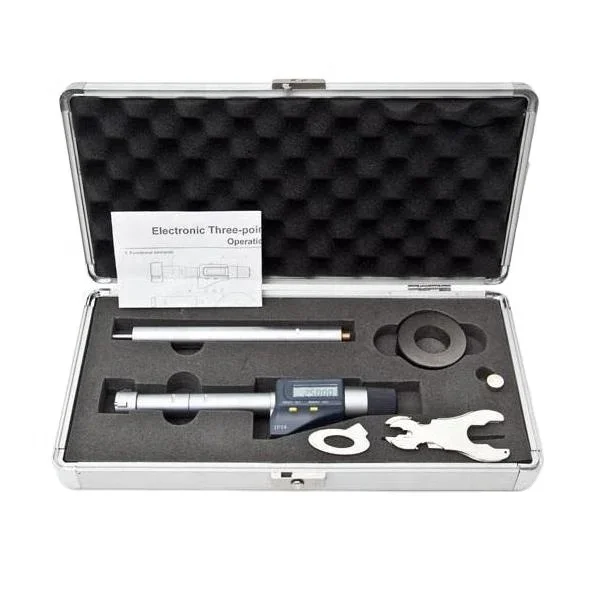 

20-25mm IP54 Digital Three Point Internal Inside Micrometer With 25mm Setting Ring 150mm Extension Rod Set In Case