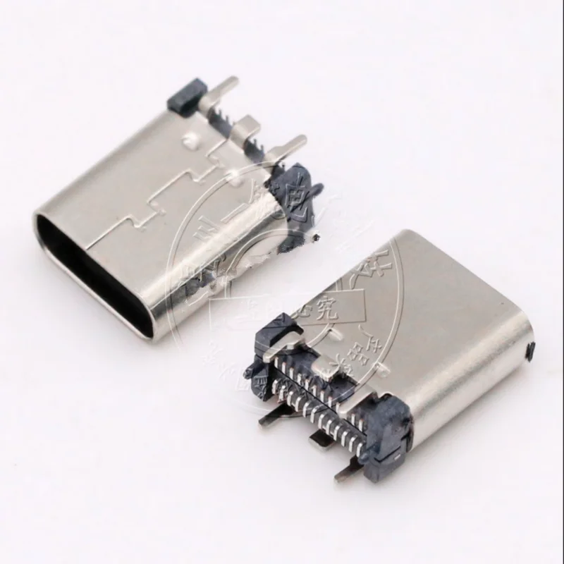 

50pcs/lot USB3.1 female socket type-C interface 24P vertical SMT H=10.5mm 9.3mm 4-pin straight plug