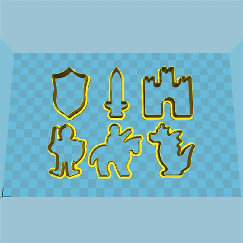 Shield, Greatsword, Castle, Soldier, Knight, Fire Dragon,3D Technology,Cake Cookie Decorating Fondant Cutters Tools