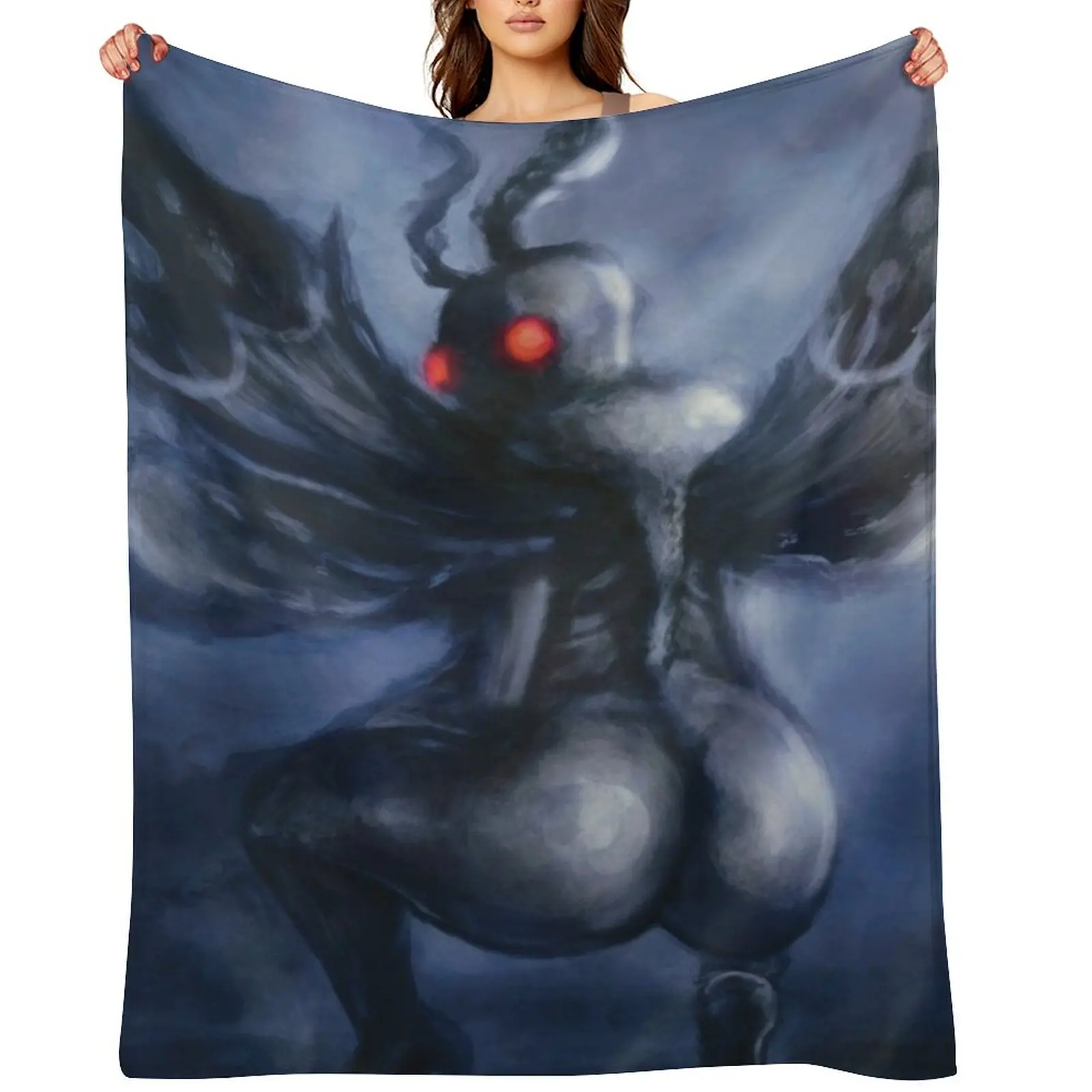

Twerking Mothman Throw Blanket Vintage Loose Soft Big Hairys Blankets