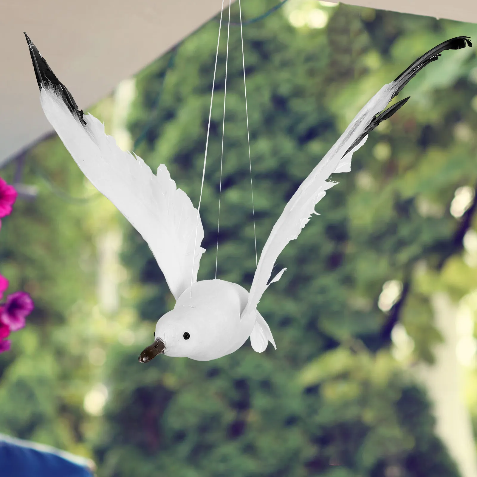 1Pcs Seagull Decor Creative Artificial Feather Pendant for Wedding Party Hanging Ornament Beach Home Mediterranean Wall