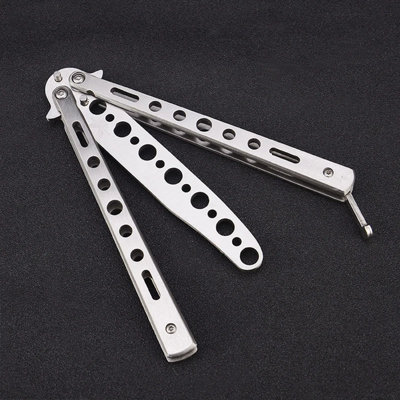 Portable Folding Butterfly Knife Trainer Stainless Steel Pocket Practice Knife Training Tool Practice Outdoor Camping Supplies