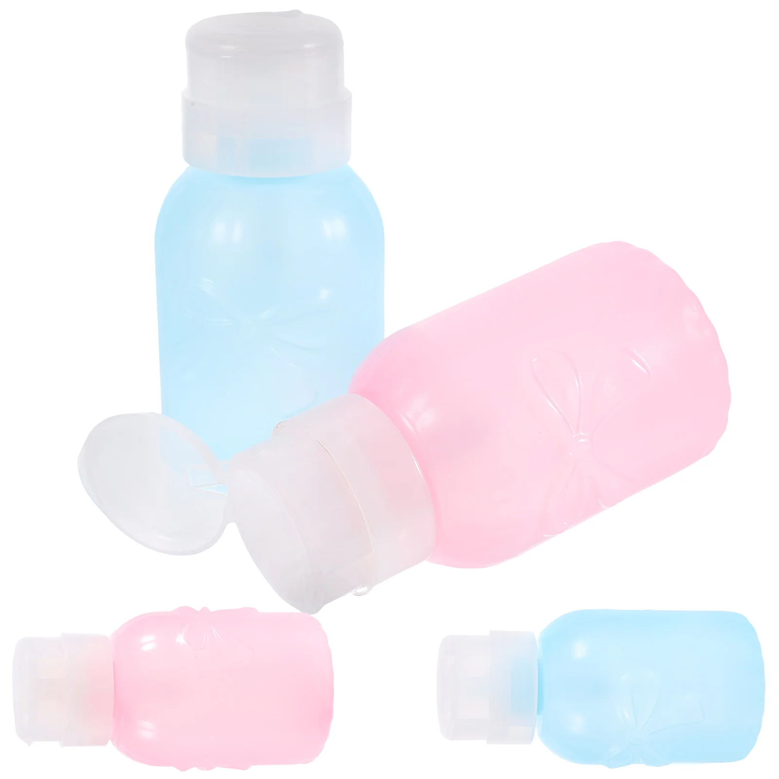 4 قطعة المحمولة دفع أسفل مضخة موزعات مزيل ماكياج زجاجات مزيل طلاء الأظافر حاويات فارغة السفر موزع سائل #1