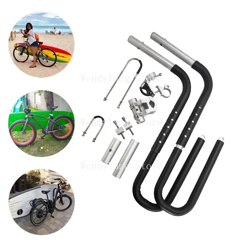 Bicycle Surfing Carrier Surfboard Wakeboard Bike Rack Mount To Seat Posts Practical Surfboard Bike-Side Holder Riding