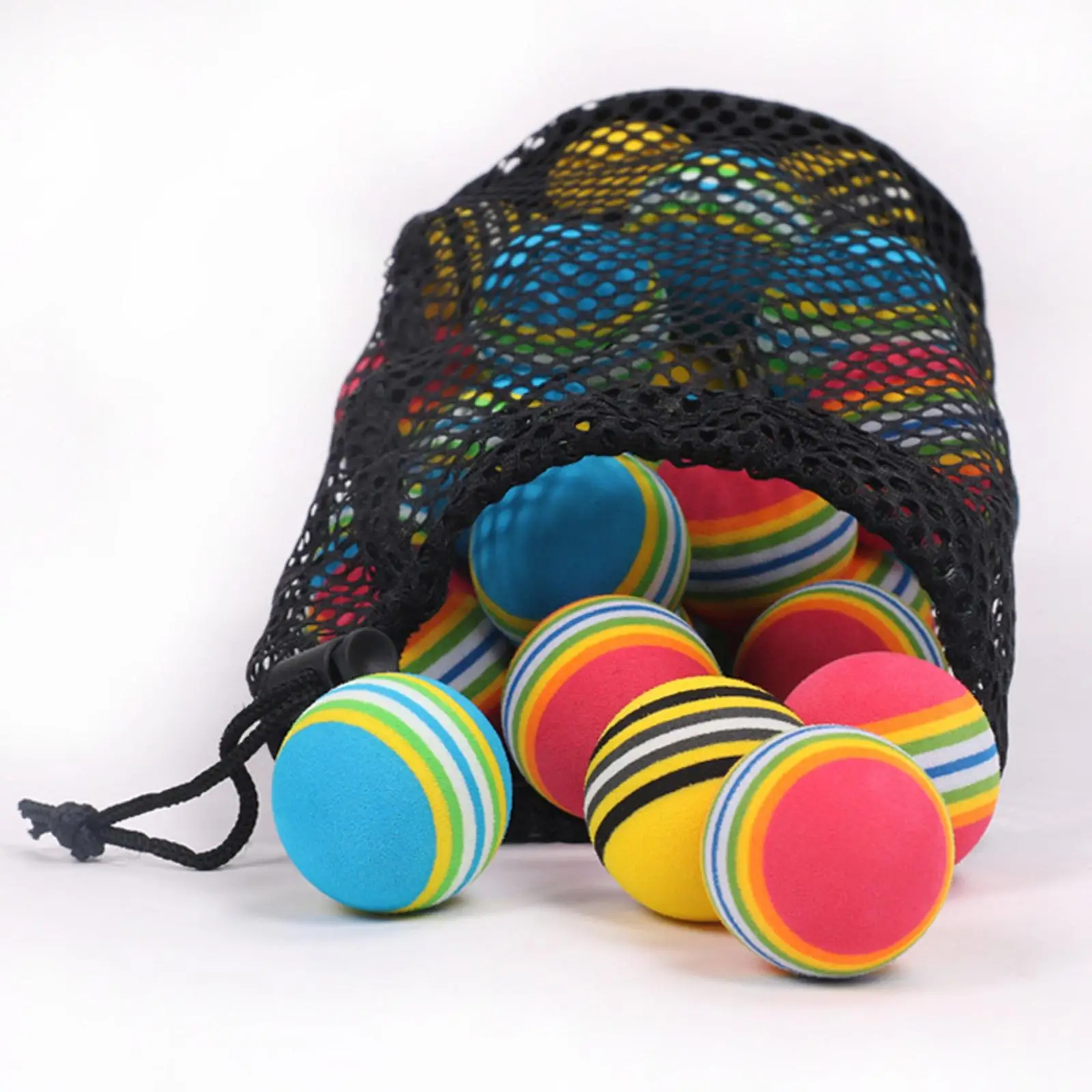 Golf Accessories Mesh Ball Bag Durable Nylon Organizer with Lock Rope Closure for Camping and Club Use