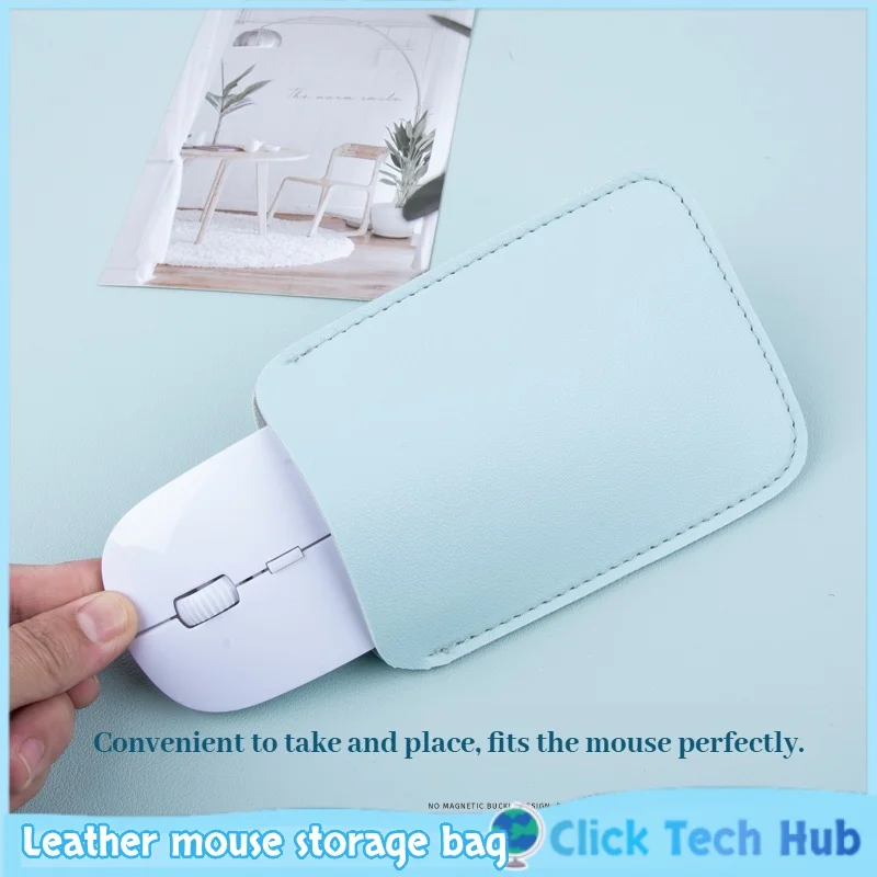 

Leather Mouse Storage Bag For Iphone Magicmouse Mouse Storage Bag Simple Mouse Protective Cover Scratch Resistant Accessories