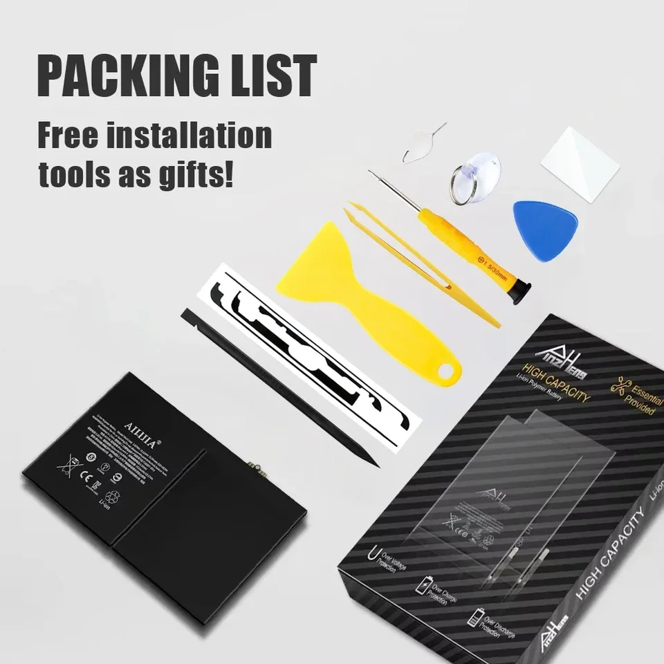 Batería PINZHENG para iPad 5/6/Air 1/Air 2/Mini 2-5/Pro 9.7-12.9 6
