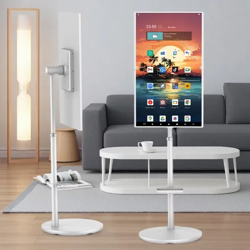 for 32 Inch Smart TV With Touch Screen FHD 13MP Front Camera Portable Television  Base on Wheels