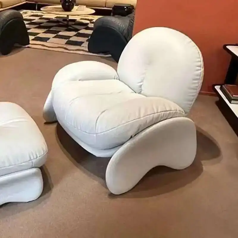 

Small White Balcony Low Cream Accent Chairs Reading Throne Gaming Cheap Simple Living Room Chairs Vintage Poltrona Home Decor