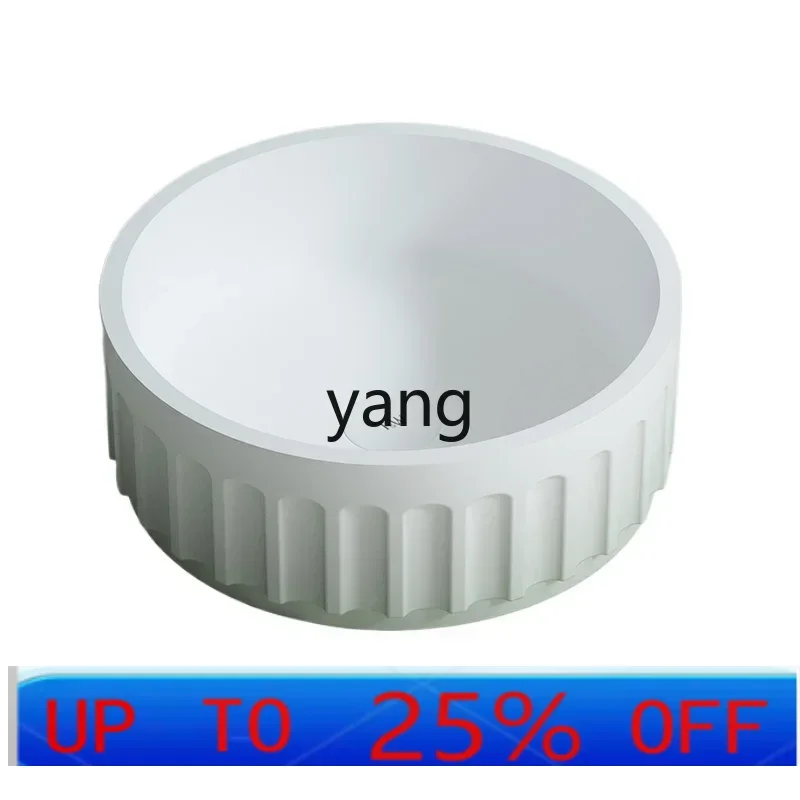 

LTT artificial stone wash basin small size household bathroom balcony square round wash basin