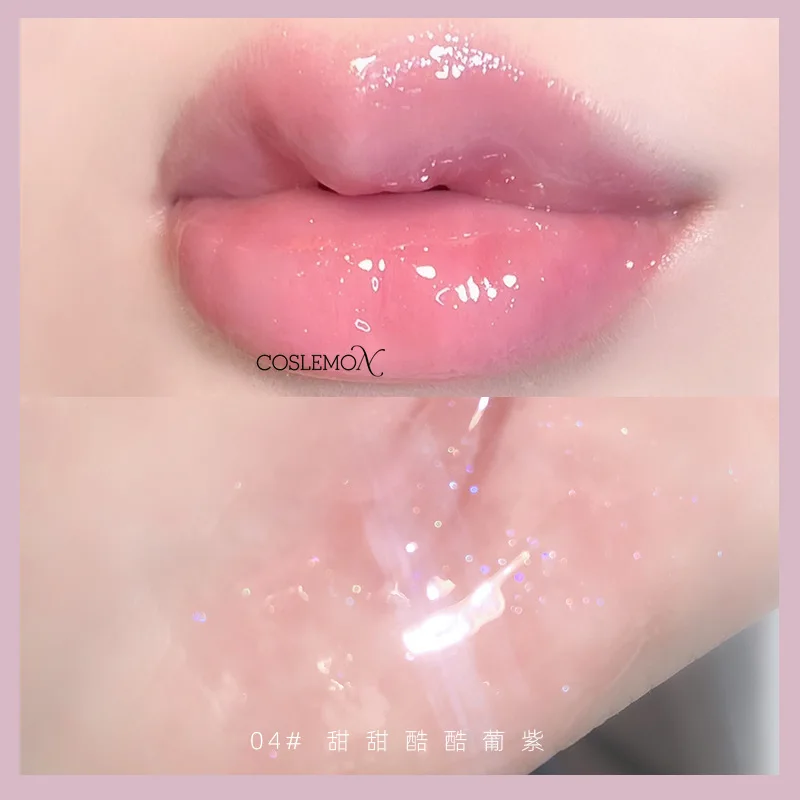 Brillo de labios de agua de espejo, brillo de labios brillante, aceite de labios transparente, lápiz labial líquido duradero, brillo de labios transparente hidratante