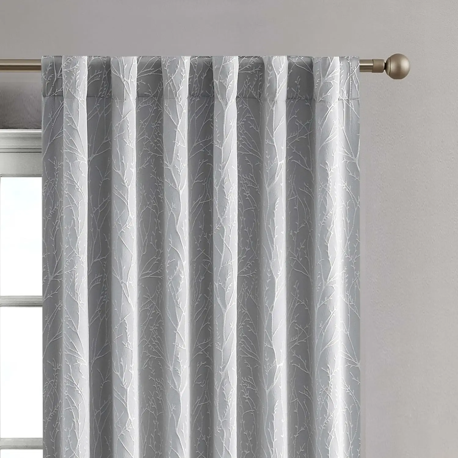 

Blackout Curtains (2 Panels, 50"x 108", Cool Grey) Room Darkening Thermal Insulated Curtains with 2 Tiebacks - Collins W