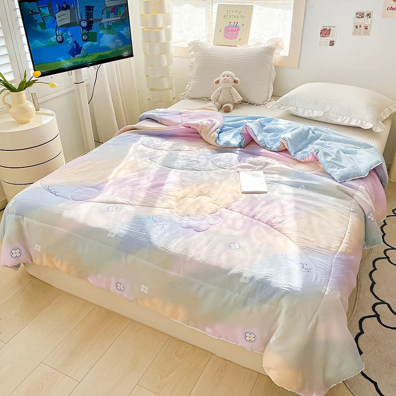 Duvet Without A Cover Washable Summer Cold Comforter Marshmallow Comforter Double Cotton Duvet Single Bed Quilt Refreshing Duvet
