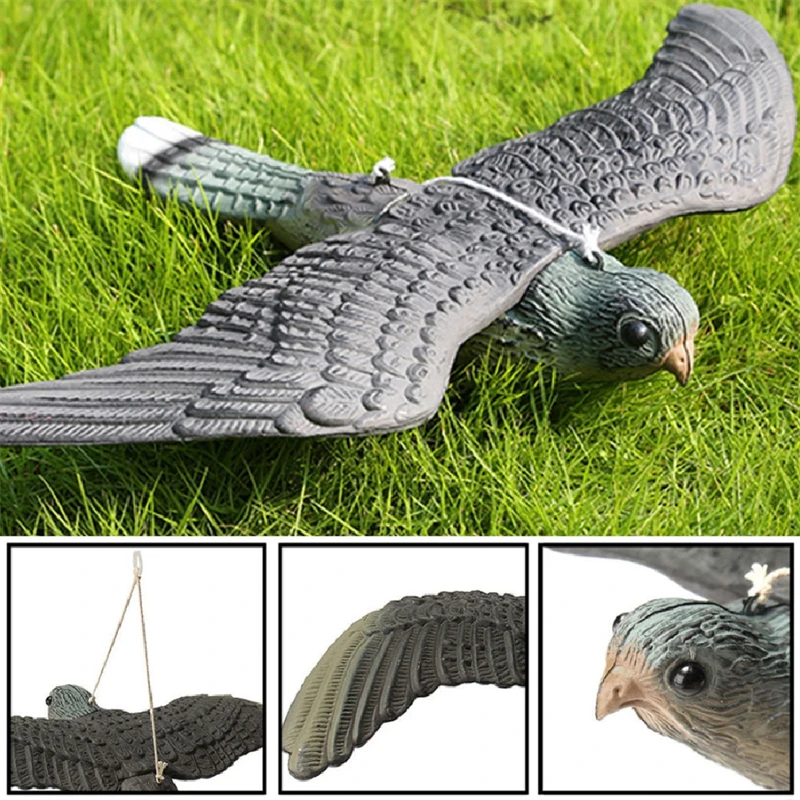 3D Fake Plastic Animals Flying Falcon Hawk Bird Figures Yard Decor Repellent Decoy Pest Control Garden Scarer Scarecrow Ornament