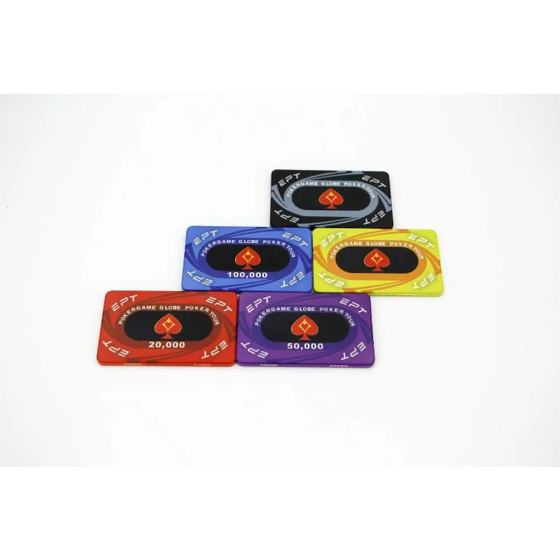 5/10 قطعة EPT تكساس هولدم بوكر رقائق السيراميك بوكر رقائق عملات مع نمط القلب لا الباهدة الرموز كازينو المهنية